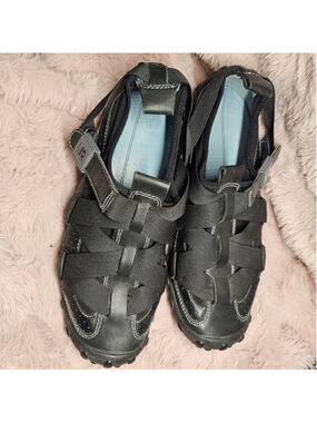 Nike G-Series Black Leather Strappy Sport Sandals
